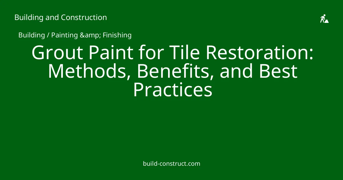 Grout Paint for Tile Restoration: Methods, Benefits, and Best Practices